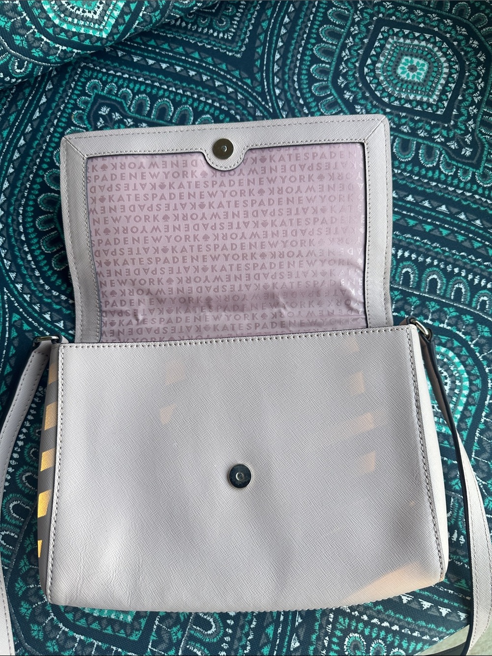 kate spade Pebbled Tan Crossbody Flap Bag - Picture 10 of 12